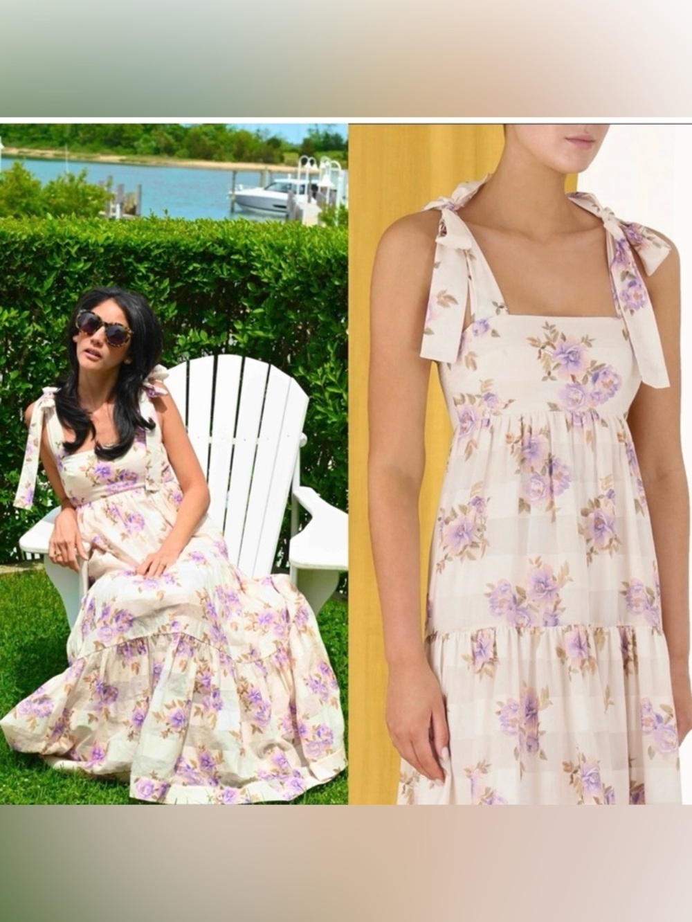 Zimmermann Rosa stripped picnic dress midi floral ruffles size OP/XS - Picture 3 of 9